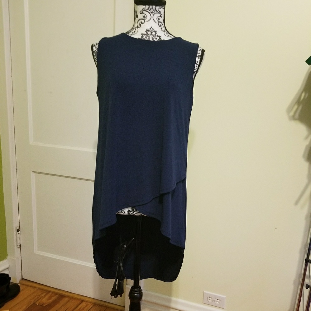 NWT Express Navy Blue High-Low Tunic, M